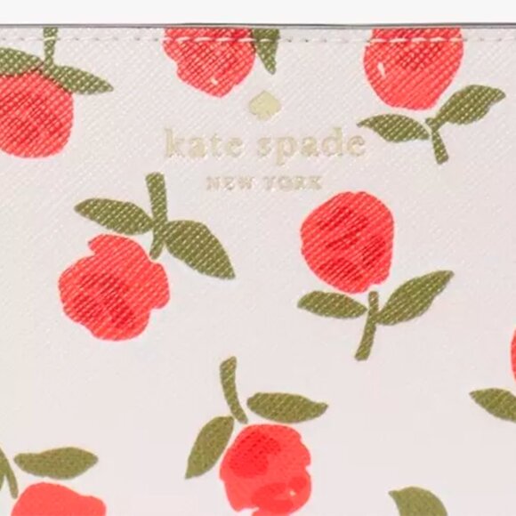 S Kate Spade Dana Large Slim Bifold Wallet White Saffiano KE618 NWT $179 Retail - Picture 5 of 6